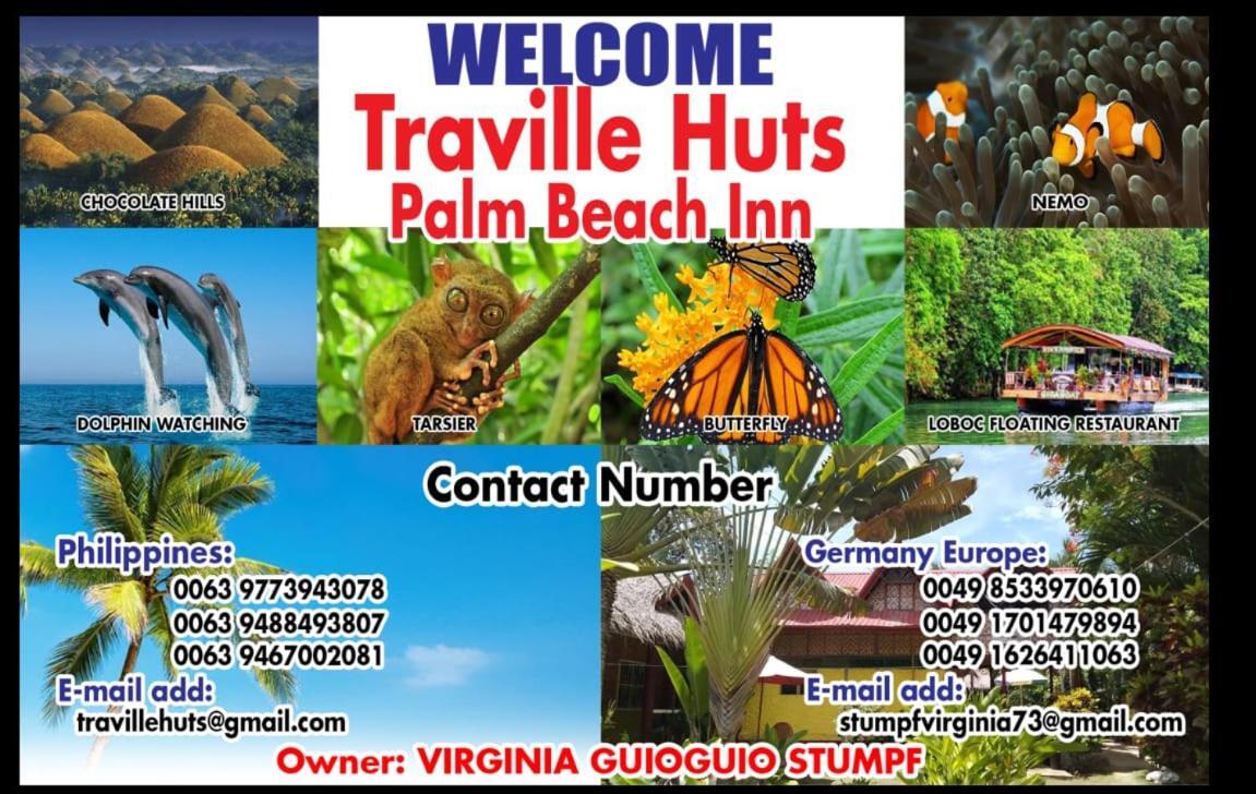 Traville Huts Palm Beach Inn Panglao City Exterior foto